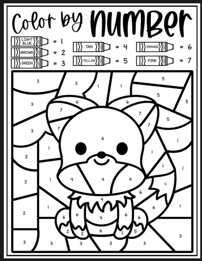Bébé Renard Coloriage Magique