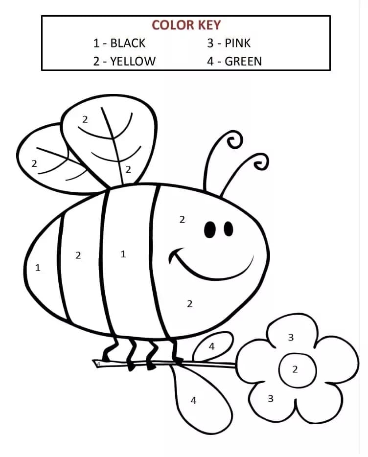 Belle abeille Coloriage Magique