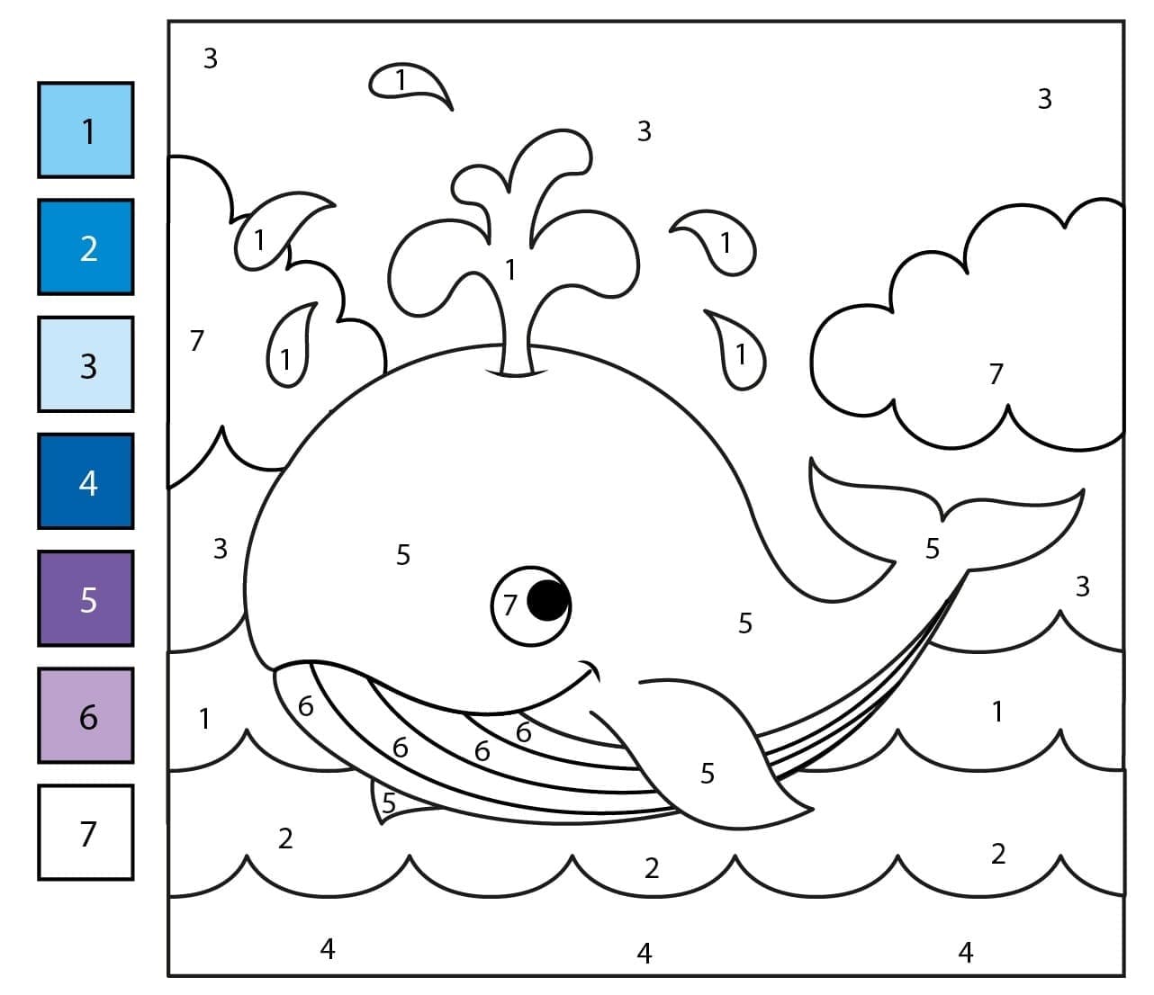 Belle baleine Coloriage Magique