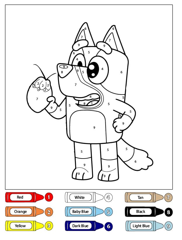 Bluey Coloriage Magique Imprimable