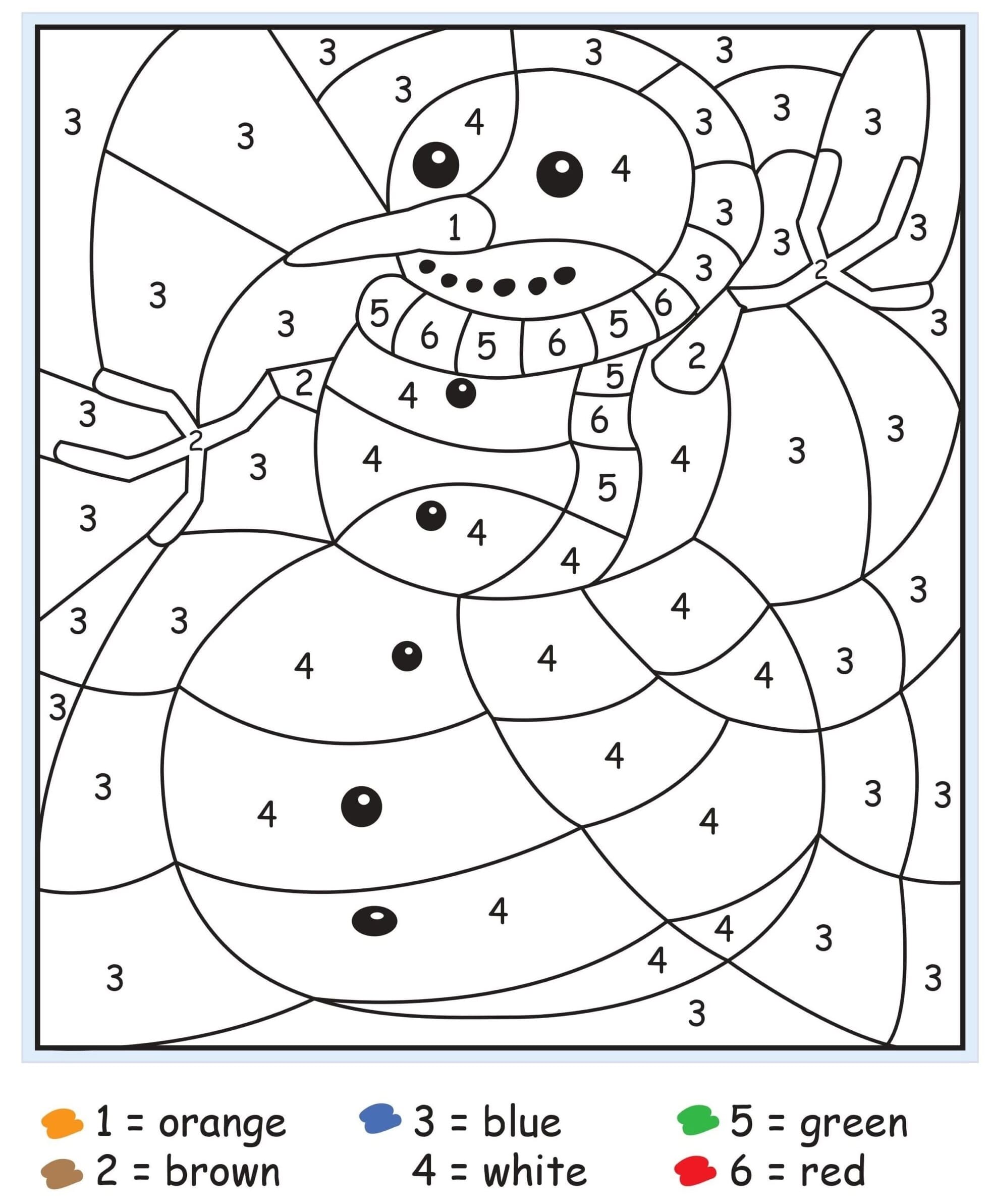 Bonhomme de neige Coloriage magique pour les enfants