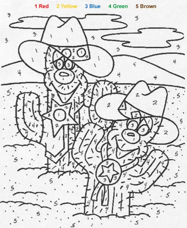 Cactus Cowboy Coloriage Magique