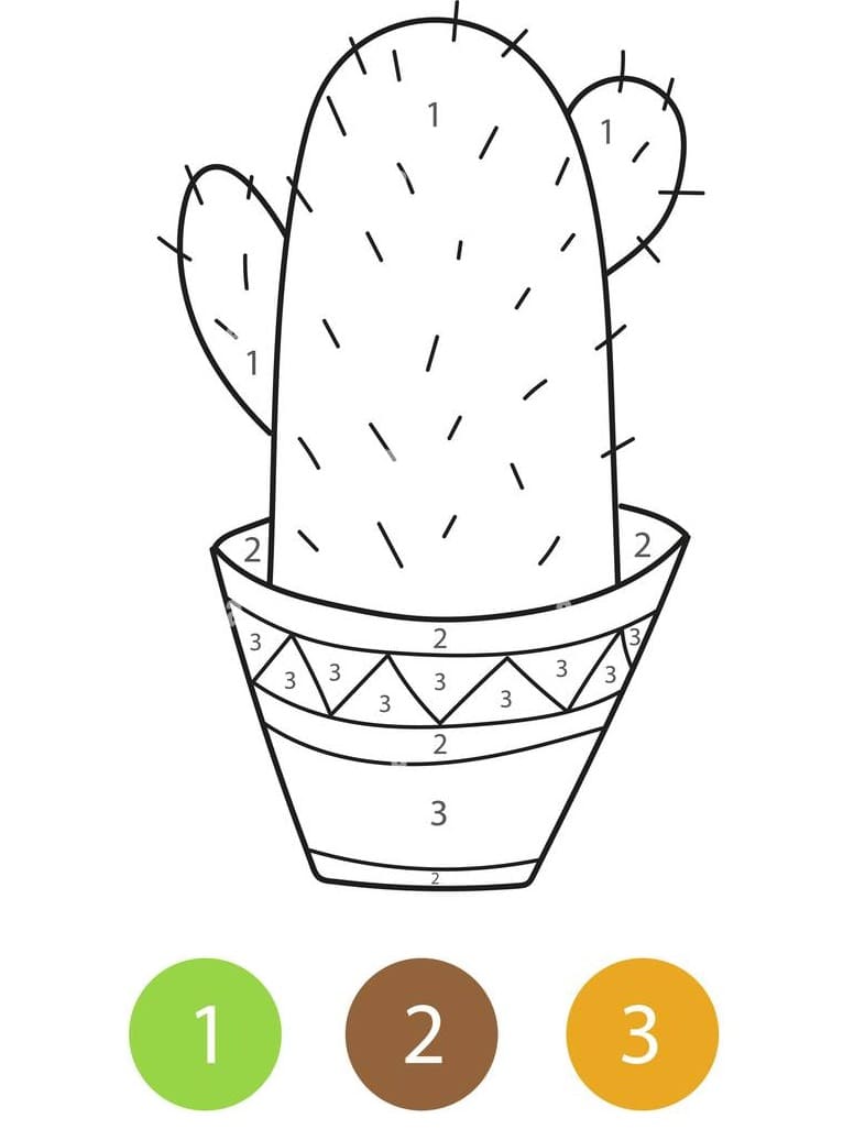 Cactus pour les enfants Coloriage Magique