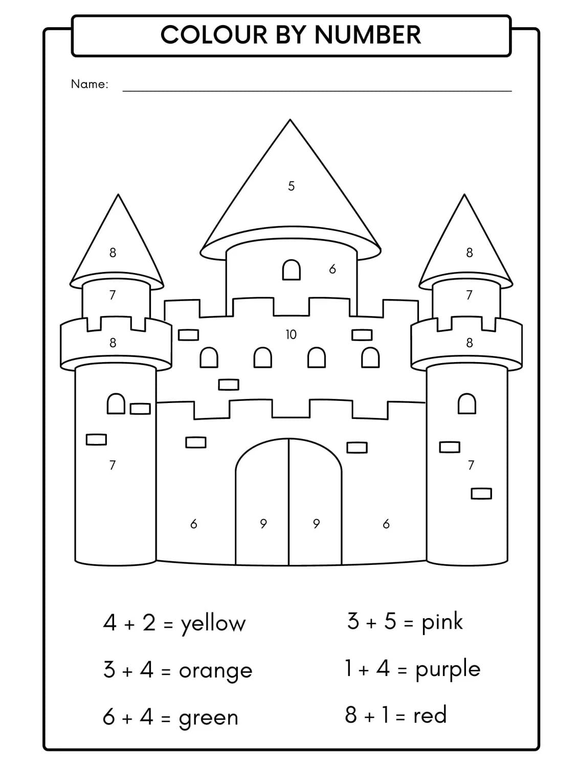 Château Coloriage Magque Imprimable