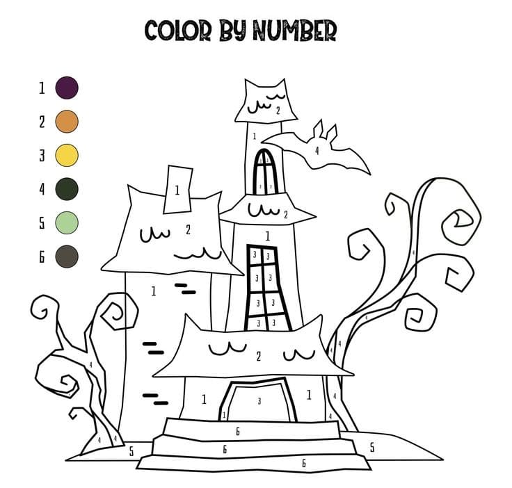 Château d'Halloween Coloriage Magque