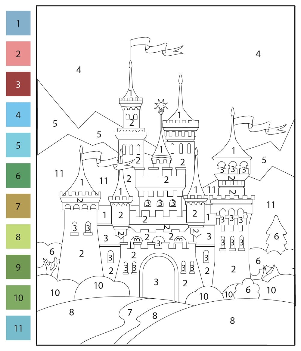Château incroyable Coloriage Magique