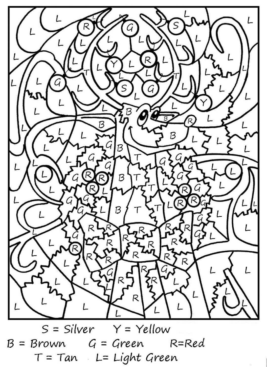 Coloriage de rennes par lettre