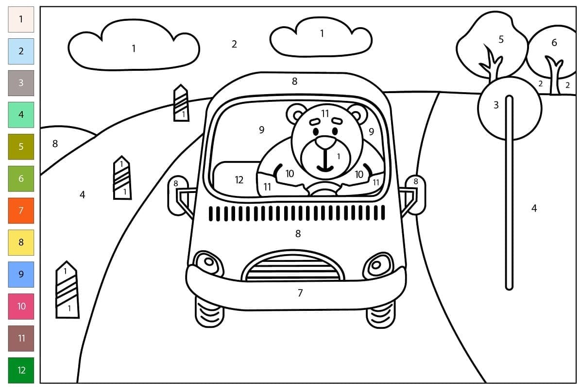 Conducteur d'ours Coloriage Magique
