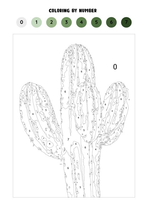 Difficile Cactus Coloriage Magique
