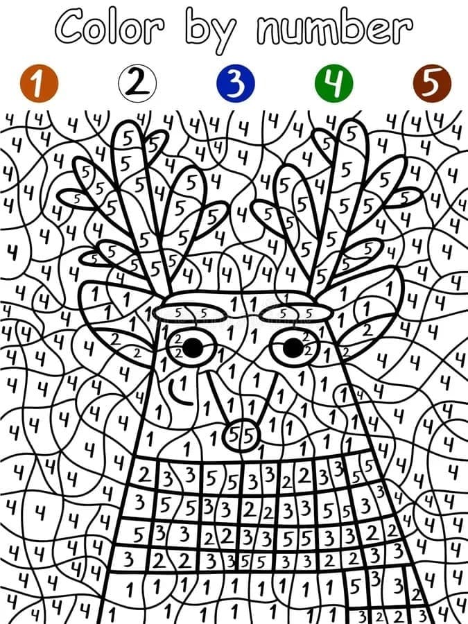 Difficile Renne Coloriage Magique