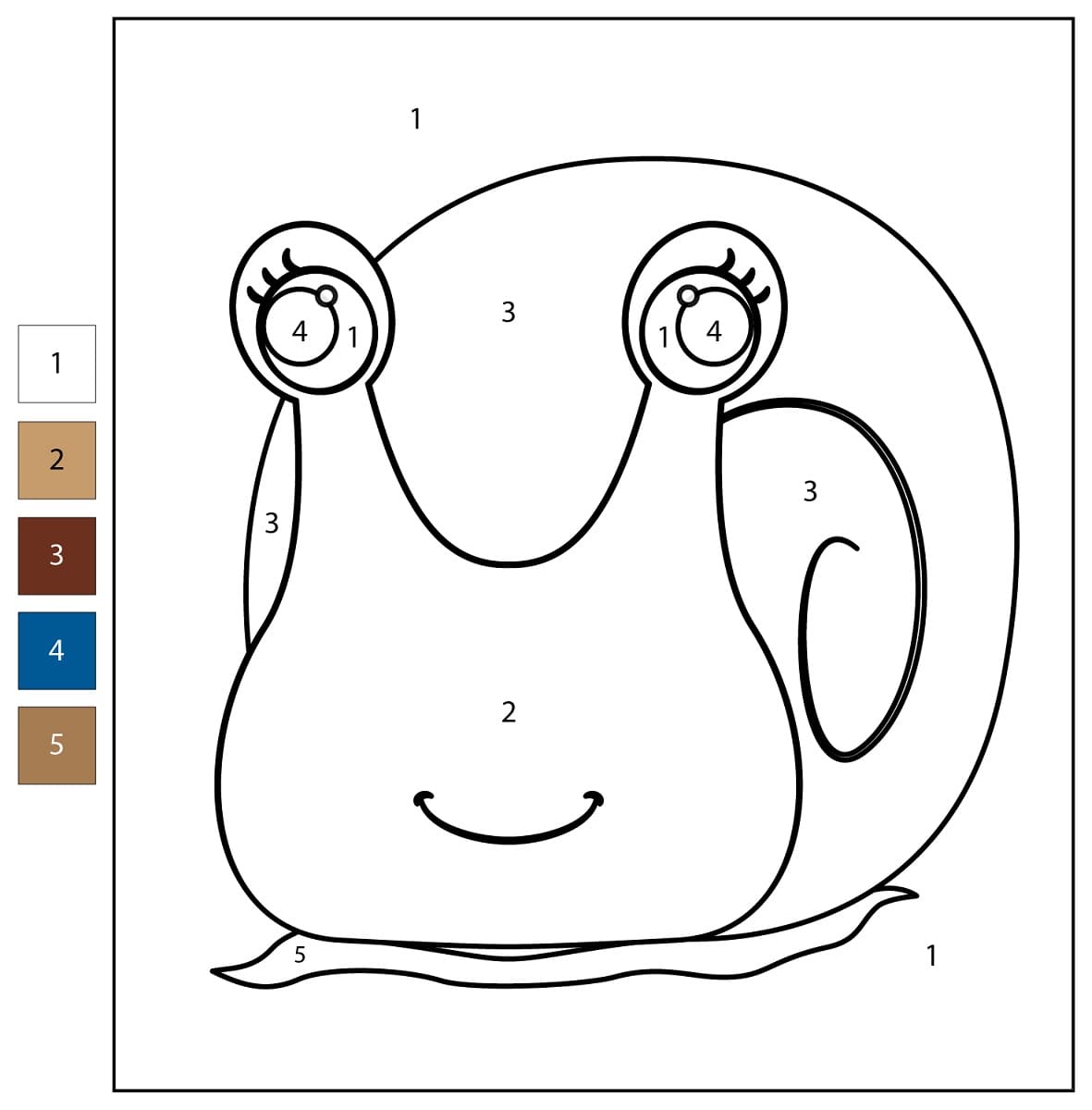 Escargot adorable Coloriage Magique