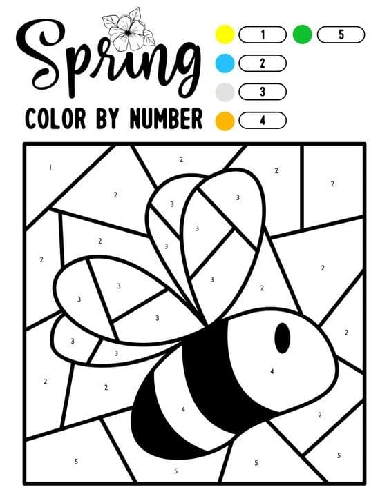 Facile Abeille Coloriage Magique