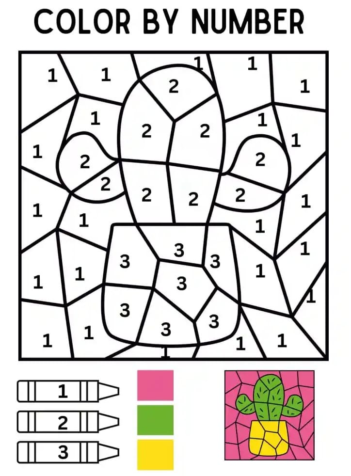 Facile Cactus Coloriage Magique