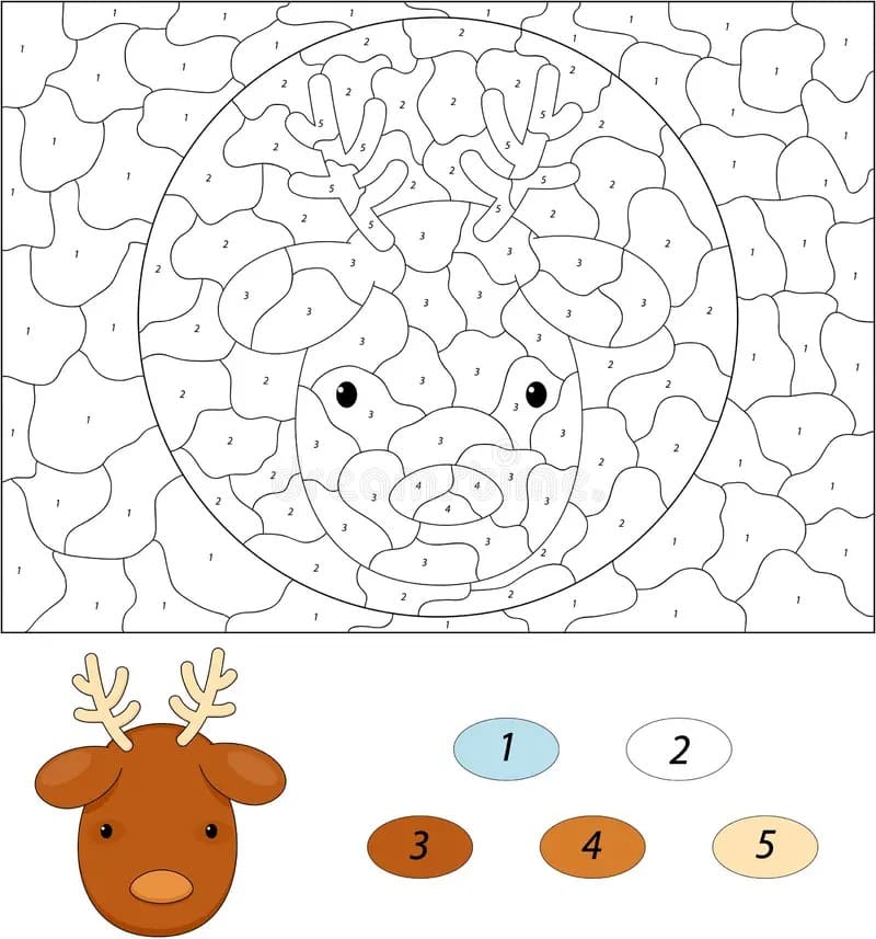 Facile Renne Coloriage Magique