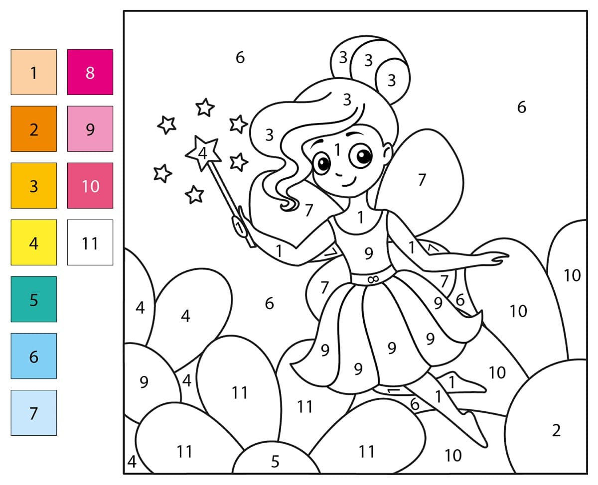 Fée Adorable Coloriage Magique