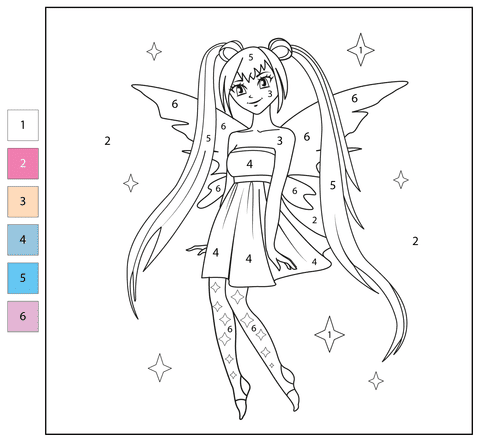 Fée d'anime Coloriage Magique