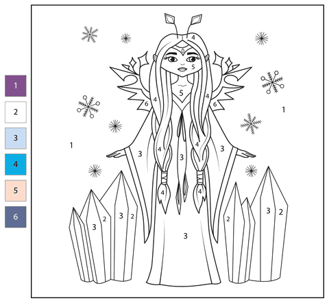 Fée des glaces Coloriage Magique