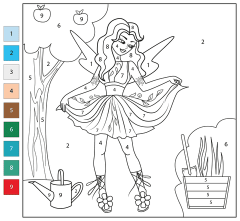 Fée du jardin Coloriage Magique