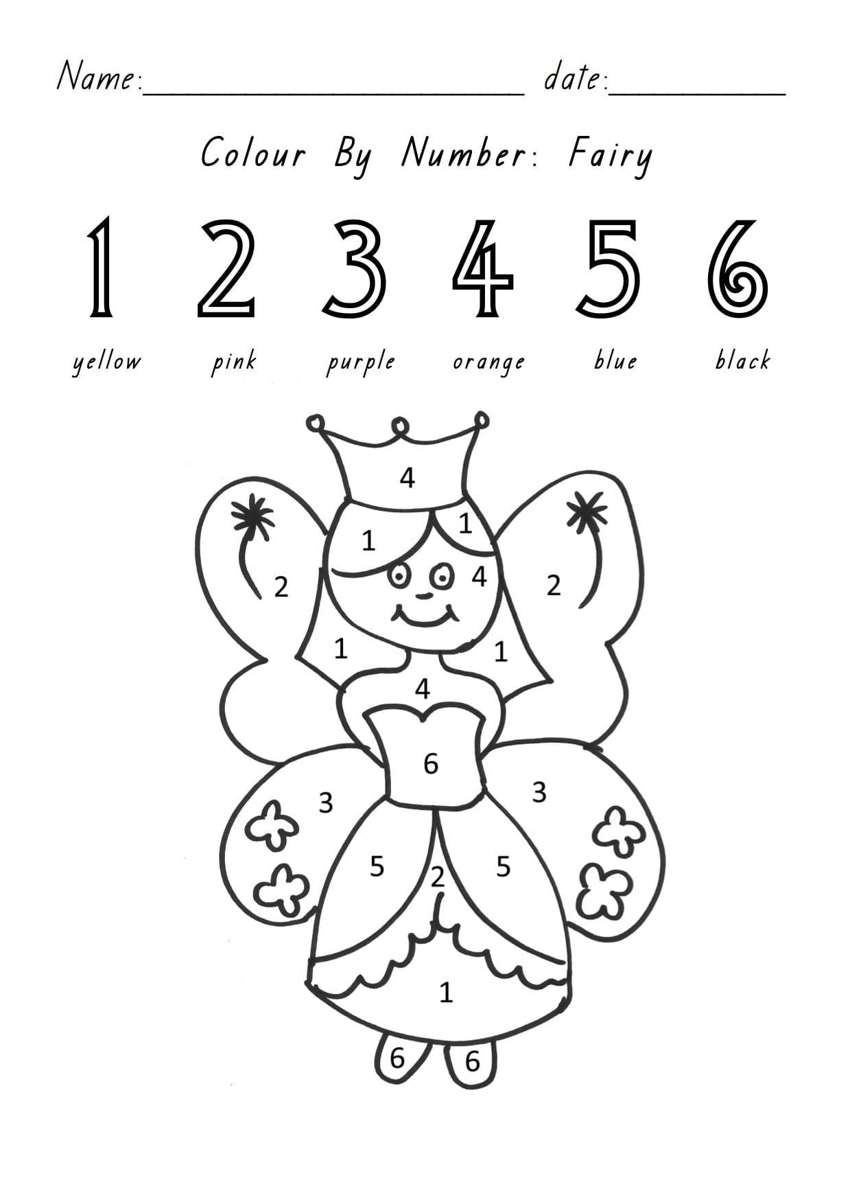 Fée pour la maternelle Coloriage Magique