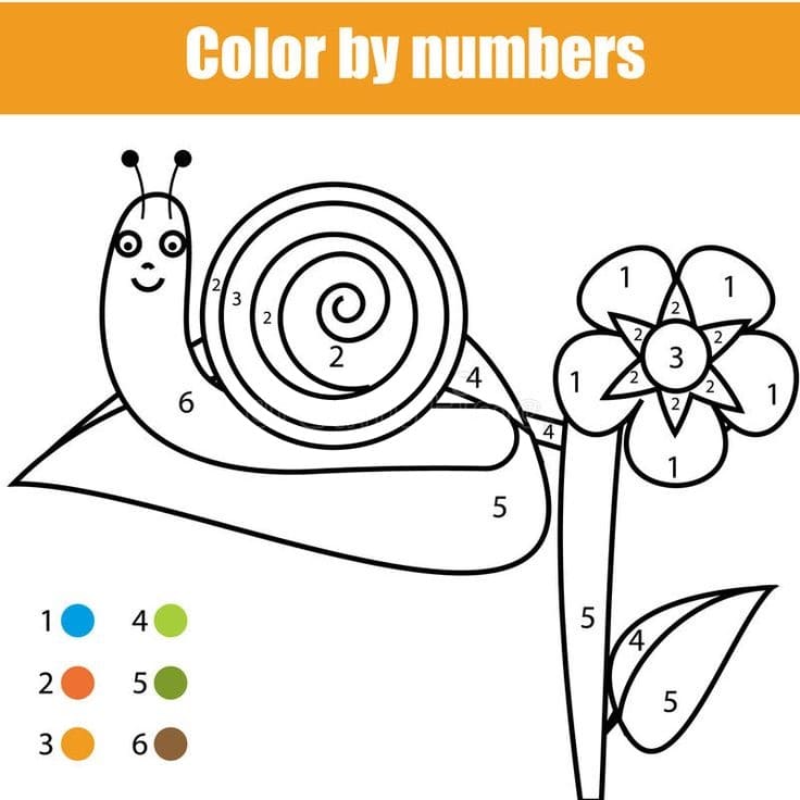 Fleur et Escargot Coloriage Magique