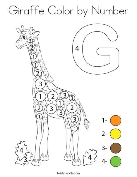 G pour Girafe Coloriage Magique