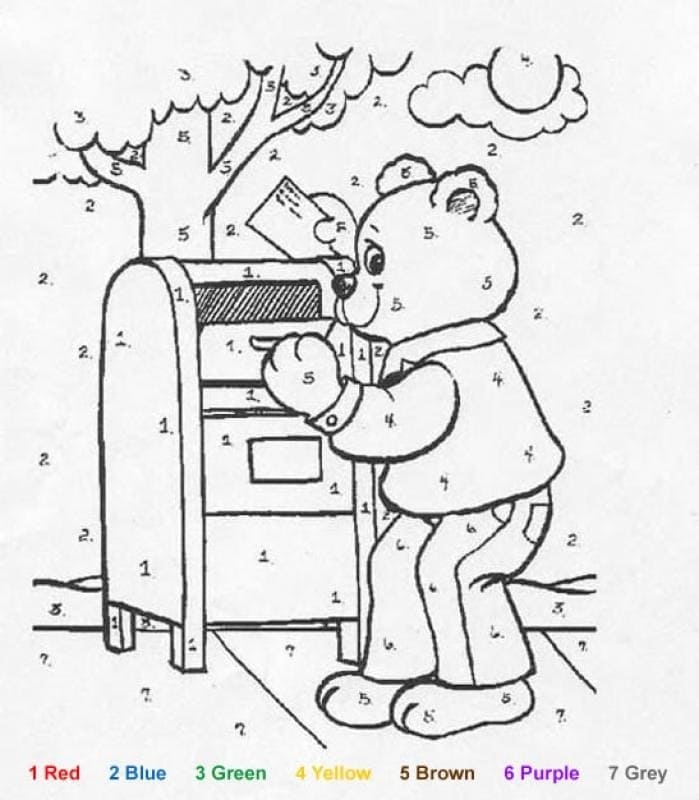 Garçon Ours Coloriage Magique