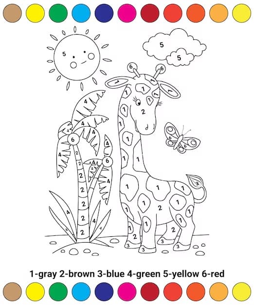 Girafe Coloriage Magique Gratuit Imprimable