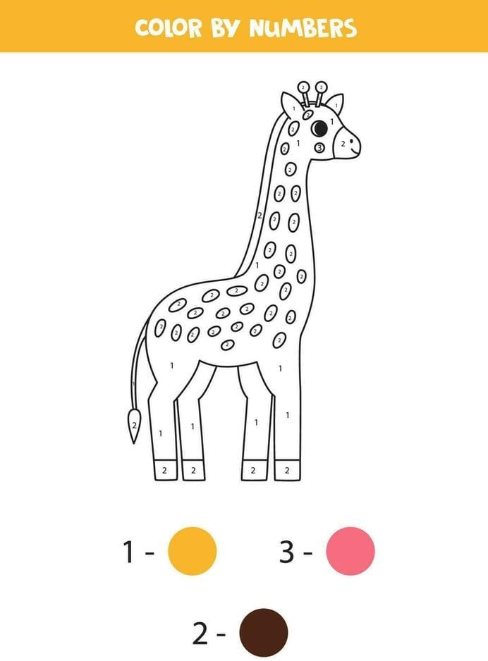 Girafe Facile Coloriage Magique