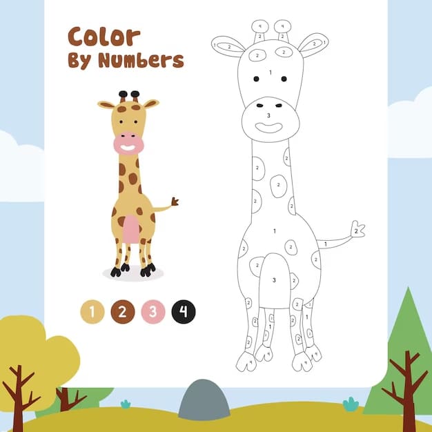 Girafe heureuse Coloriage Magique