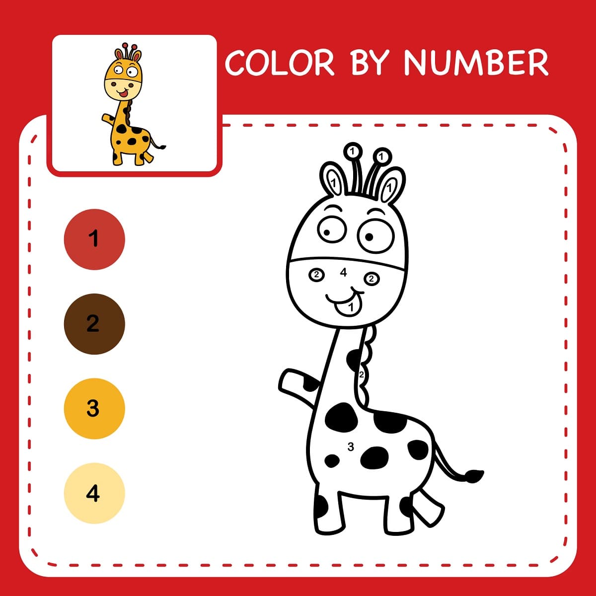 Girafe pour les enfants Coloriage Magique