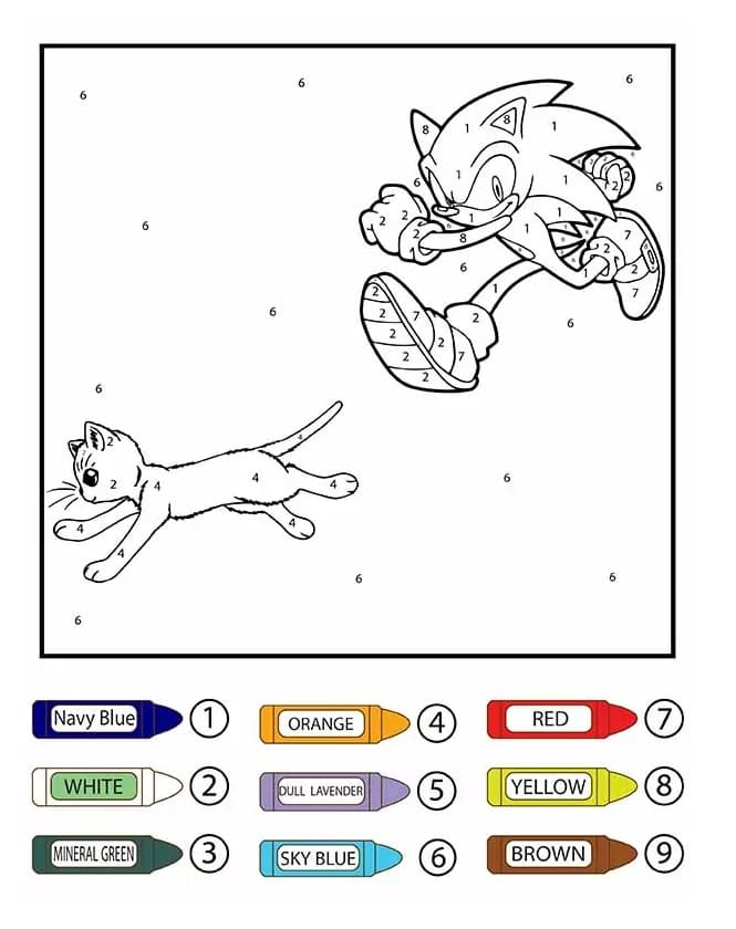 Génial Sonic Coloriage Magique