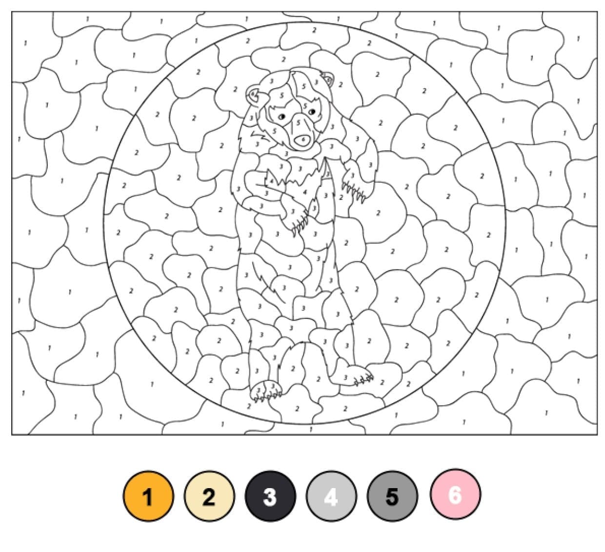 Grand Ours Coloriage Magique