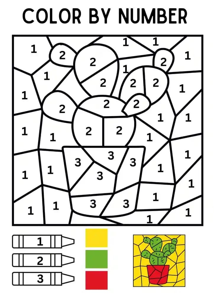 Gratuit Cactus Coloriage Magique