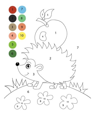 Gratuit Hérisson Coloriage magique