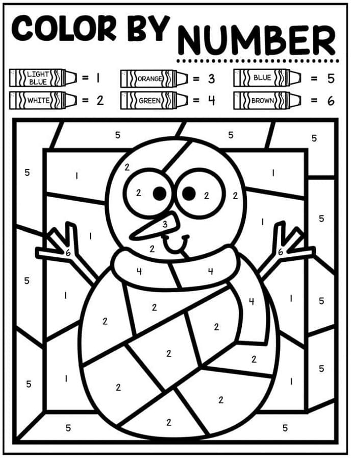 Gratuit Imprimable bonhomme de neige Coloriage magique