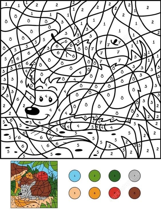 Gratuit Imprimable Hérisson Coloriage magique
