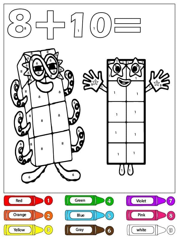 Gratuit Imprimable Numberblocks Coloriage Magique