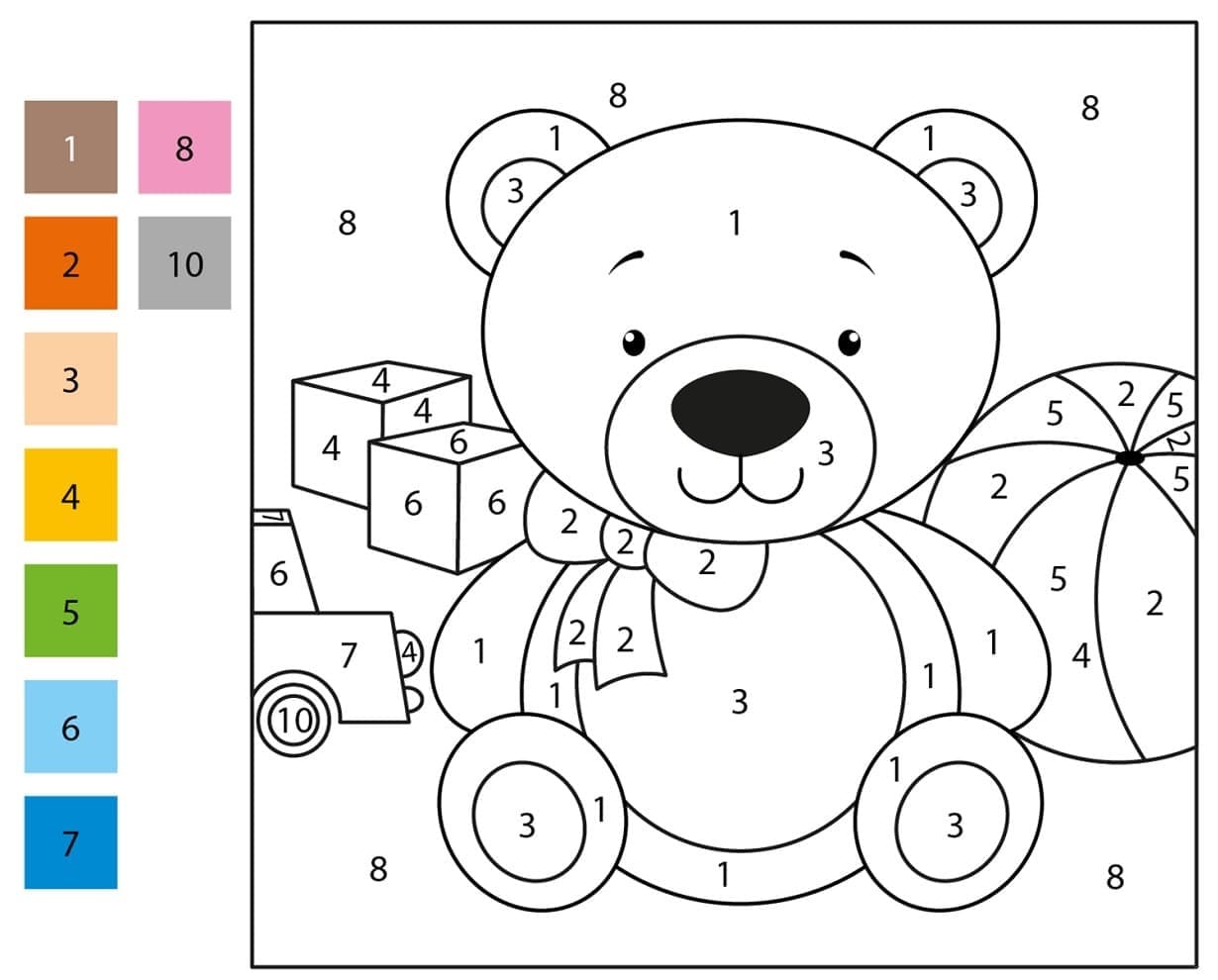 Gratuit Ours en peluche Coloriage Magique