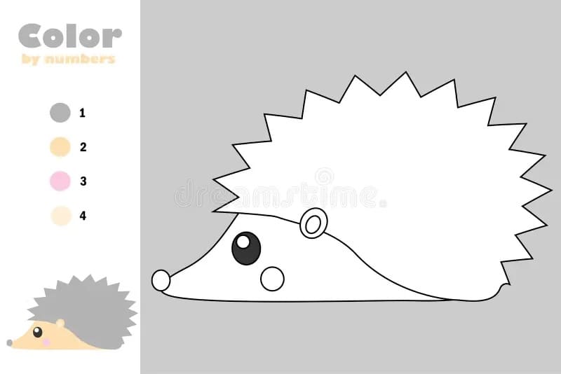 Hérisson Coloriage magique Feuille de travail