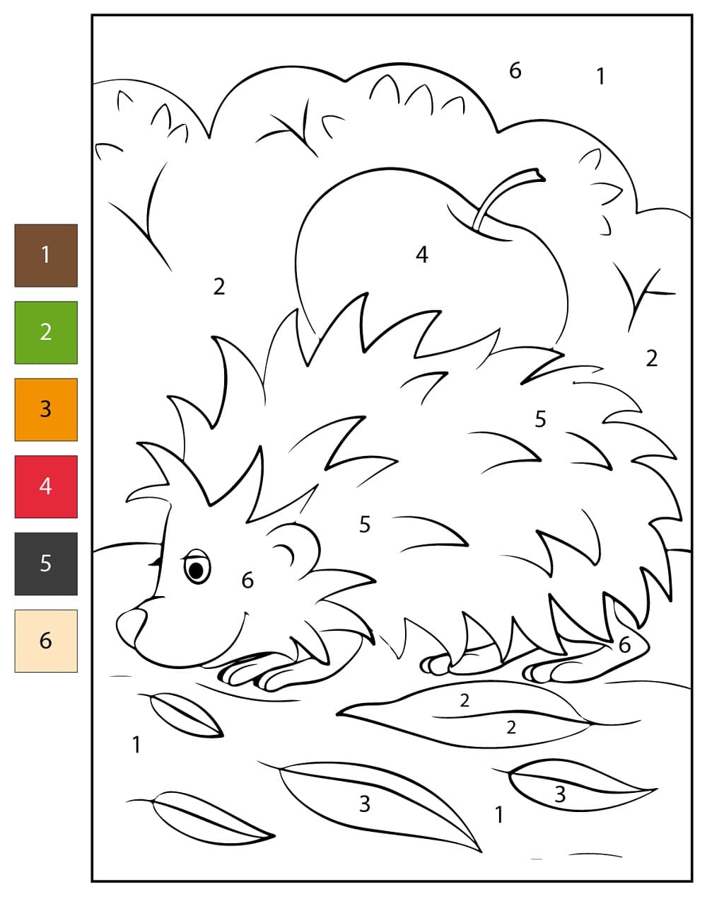 Hérisson Coloriage magique Gratuit