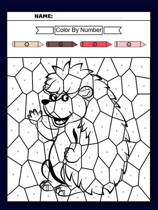 Hérisson Coloriage magique imprimable