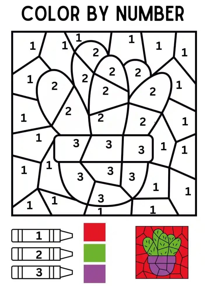 Imprimable Cactus Coloriage Magique