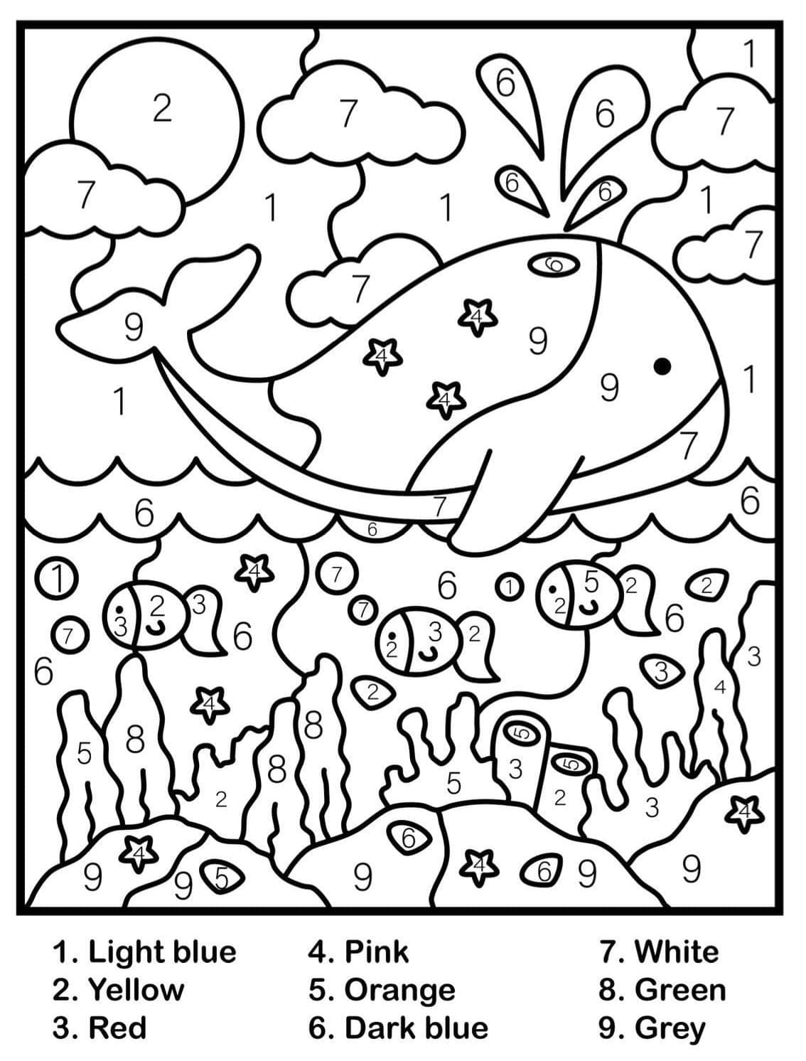 Incroyable Baleine Coloriage Magique
