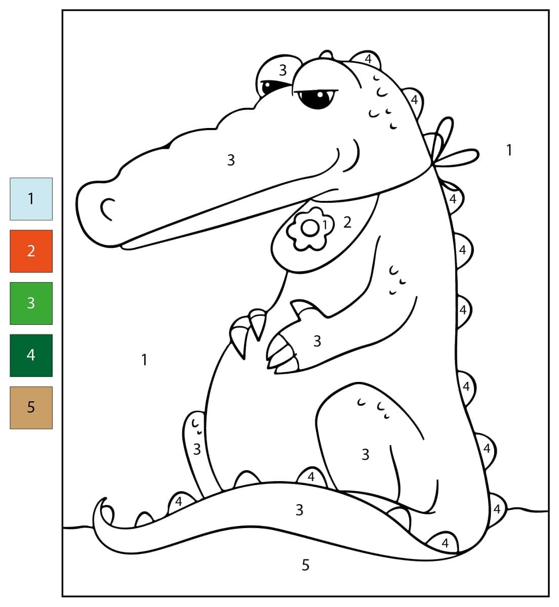 Joli alligator Coloriage Magique