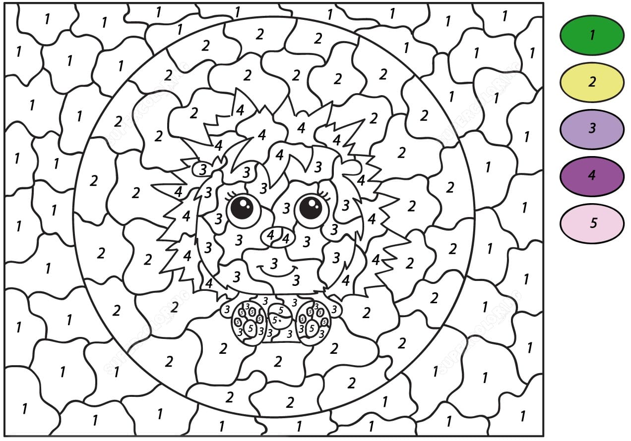 Joli hérisson Coloriage magique