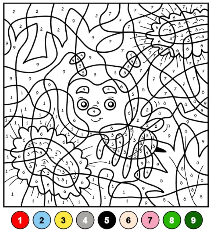 Jolie abeille Coloriage Magique