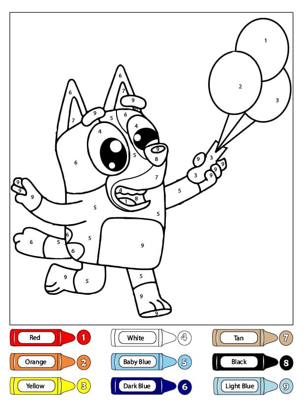 Joyeux Bluey Coloriage Magique
