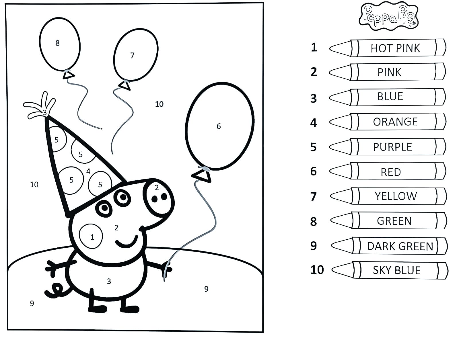 L'anniversaire de Peppa Pig Coloriage Magique