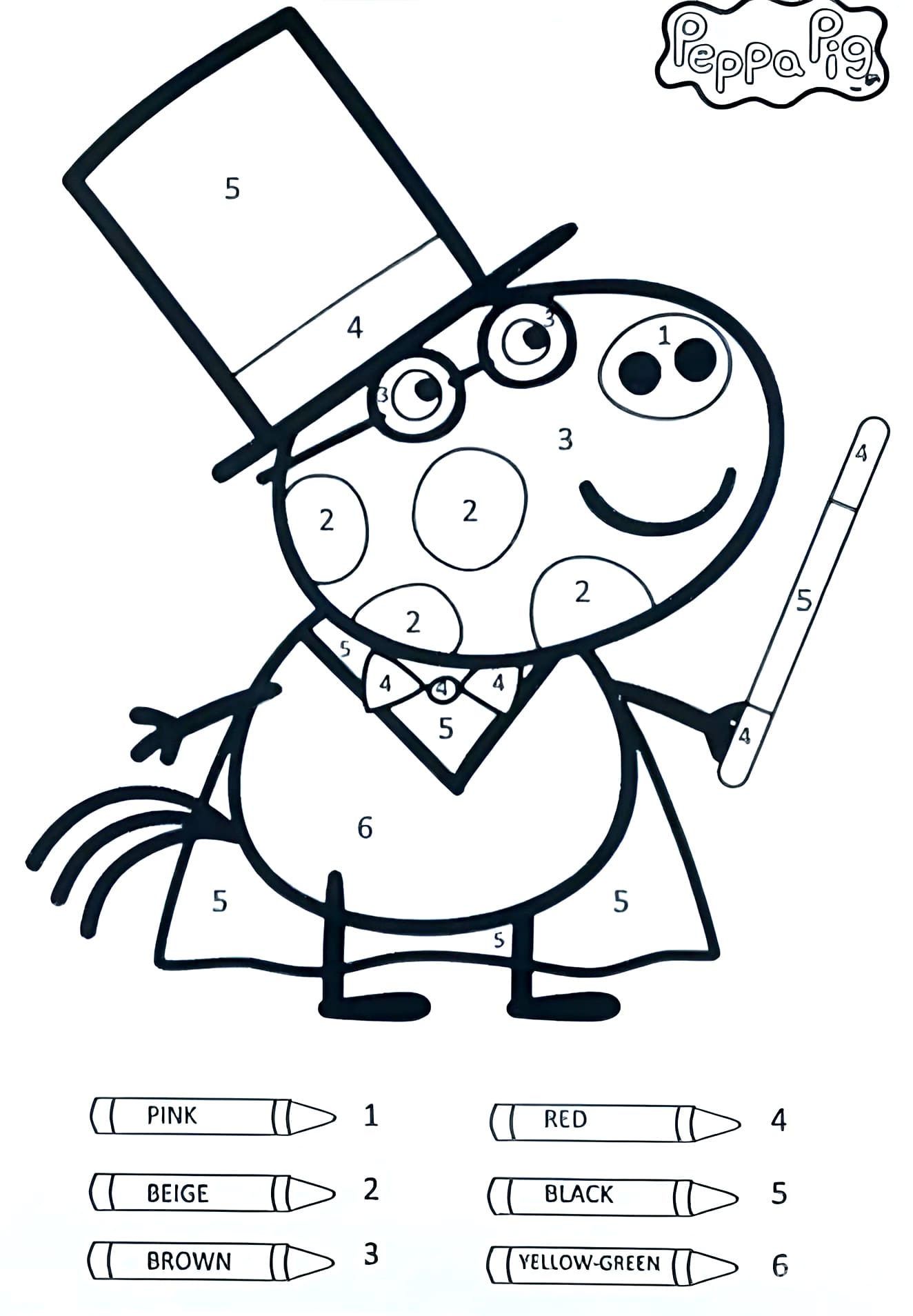 Le Magicien Peppa Pig Coloriage Magique