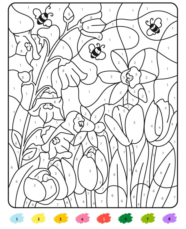 Les abeilles Coloriage Magique